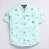 Boy's Cotton Blend Printed Short Sleeve Shirt (MultiColor)
