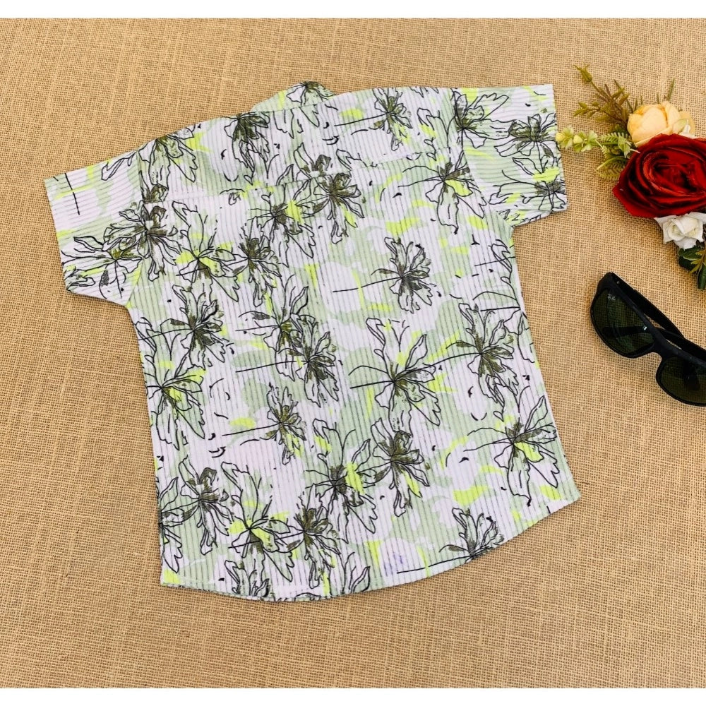 Boy's Cotton Blend Printed Short Sleeve Shirt (MultiColor)