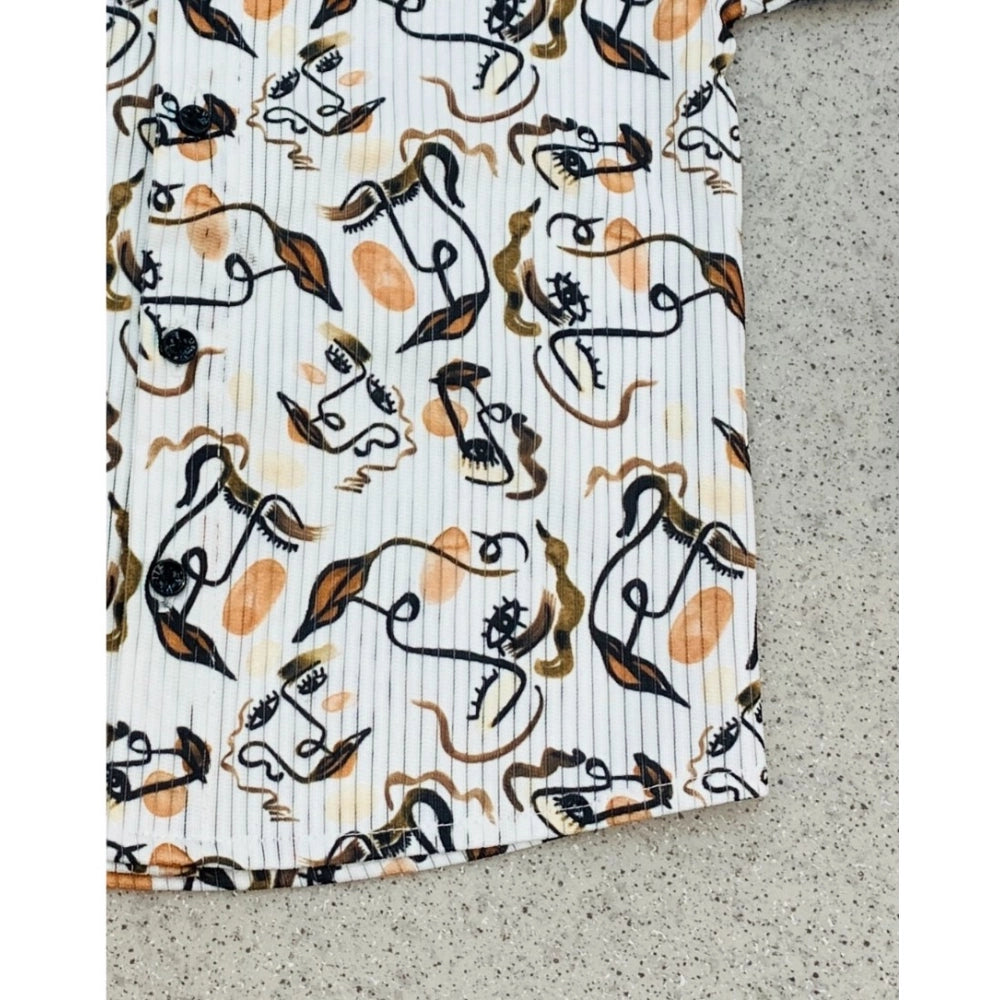 Boy's Cotton Blend Printed Short Sleeve Shirt (MultiColor)