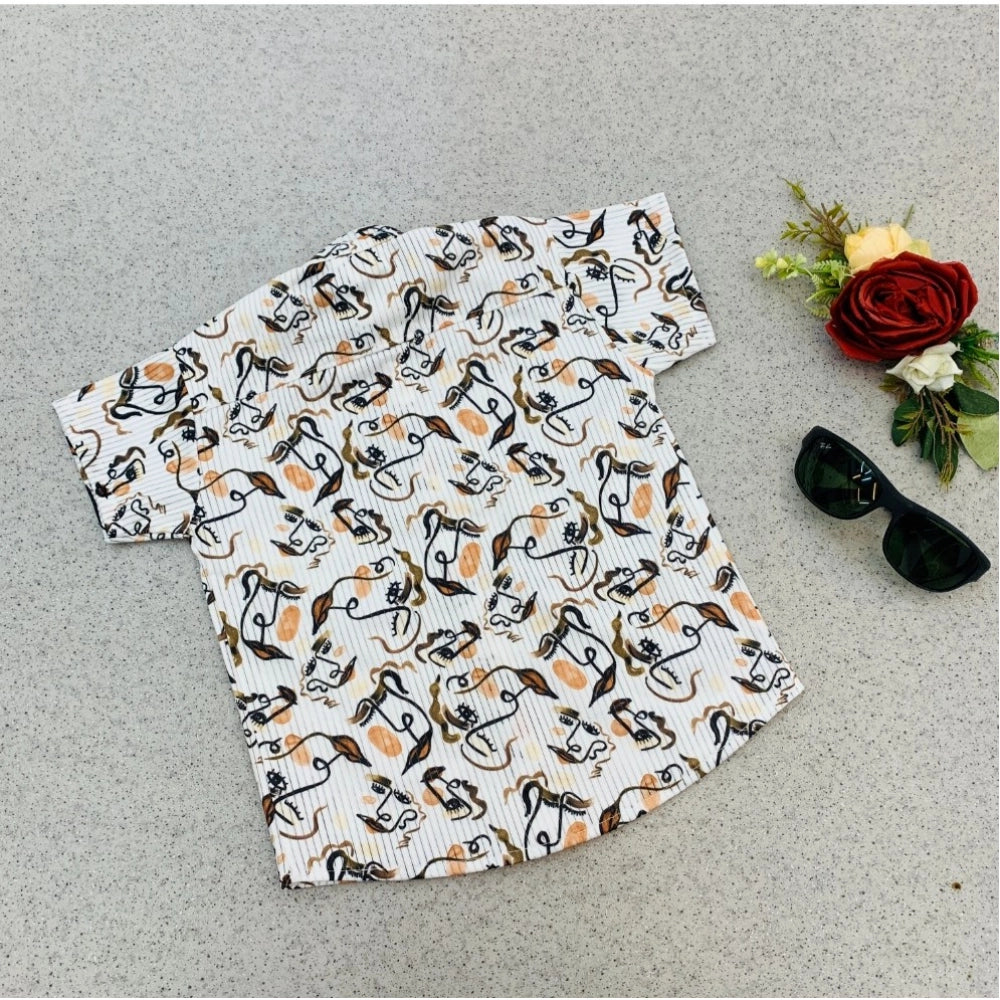 Boy's Cotton Blend Printed Short Sleeve Shirt (MultiColor)