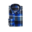 Men's Cotton Lycra Full Sleeve Checked Casual Shirt (Blue)