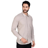 Men's Casual Cotton Full Sleeve Solid Shirt (Grey)