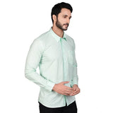 Men's Casual Cotton Full Sleeve Solid Shirt (Sea Green)
