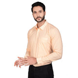 Men's Casual Cotton Full Sleeve Solid Shirt (Peach)