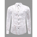 Men's Casual PollyCotton Textured Full Sleeve Collar Shirt (Brown)