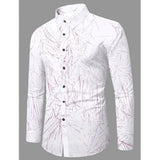 Men's Casual PollyCotton Textured Full Sleeve Collar Shirt (Pink)