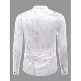 Men's Casual PollyCotton Textured Full Sleeve Collar Shirt (Pink)