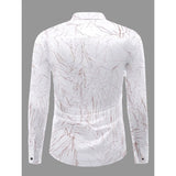 Men's Casual PollyCotton Textured Full Sleeve Collar Shirt (Brown)