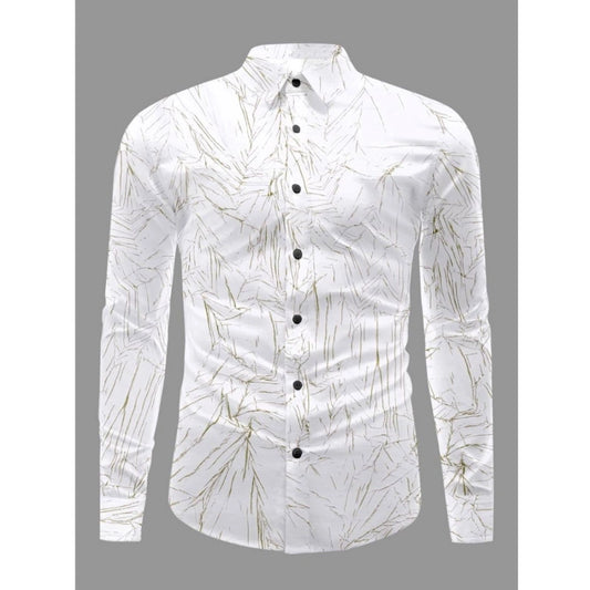 Men's Casual PollyCotton Textured Full Sleeve Collar Shirt (Green)