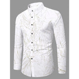 Men's Casual PollyCotton Textured Full Sleeve Collar Shirt (Green)