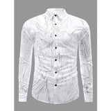 Men's Casual PollyCotton Textured Full Sleeve Collar Shirt (Black)