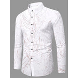 Men's Casual PollyCotton Textured Full Sleeve Collar Shirt (Brown)