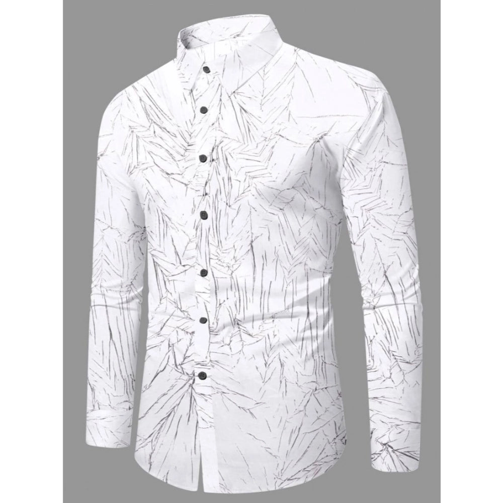 Men's Casual PollyCotton Textured Full Sleeve Collar Shirt (Black)