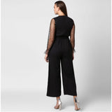 Generic Women's Polyester Embellished Long Sleeve Jumpsuit (Black)