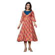 Generic Women's Rayon Print With Embroidery Work A-Line Kurti (Multicolor)