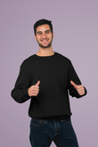Black Color Cotton Sweatshirt