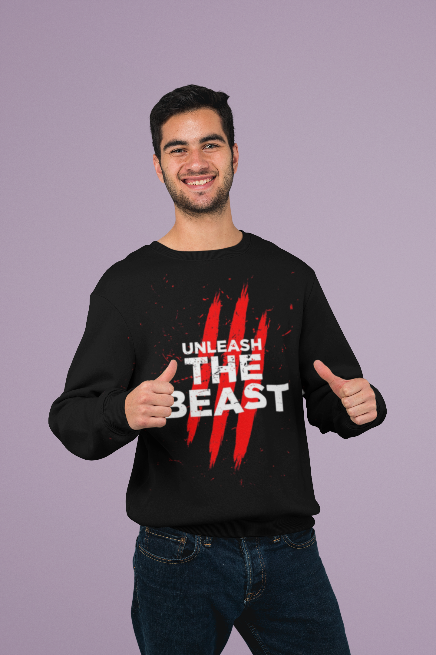 Black Color Cotton Sweatshirt BEAST