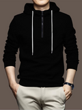 Men's PLAIN Hoodie with ZIPPER Black
