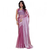 CQ Women's Jimmy choo Embellished Bollywood Saree With Unstitched Blouse 5.5Mtr (Magenta)