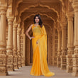 CQ Women's Jimmy choo Embellished Bollywood Saree With Unstitched Blouse 5.5Mtr (Mustard)