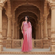 CQ Women's Jimmy choo Embellished Bollywood Saree With Unstitched Blouse 5.5Mtr (Pink)