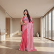 CQ Women's Jimmy choo Embellished Bollywood Saree With Unstitched Blouse 5.5Mtr (Pink)