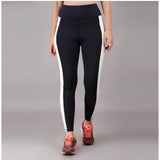 CQ Women's Polyester Solid Ankle length High Waisted Tights (Navy Blue)