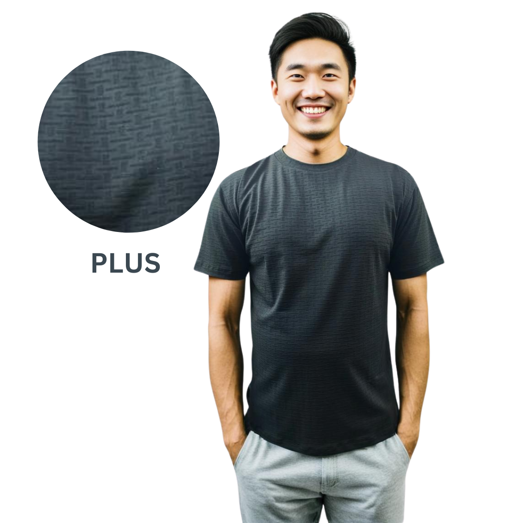 Nauticon Summer Black PLUS Matrix Jacquard Crew Neck T-Shirt for Men – 100% Poly, Olive (Copy)