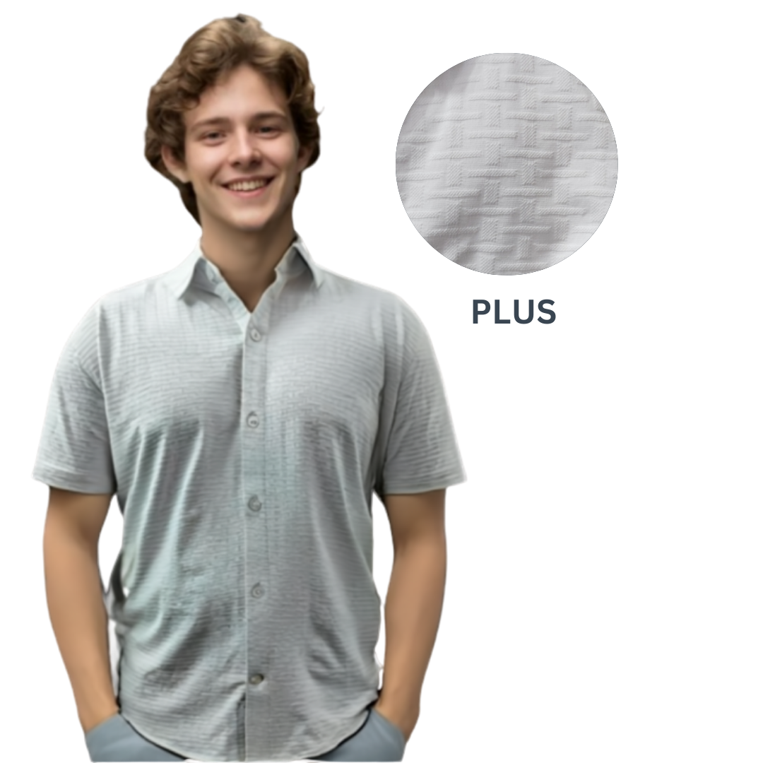 Nauticon Summer Jacquard Shirt for Men WHITE Plus