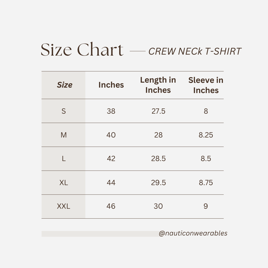 Nauticon Crew Neck T-Shirt for Men – White| Soft Cotton-Lycra Blend