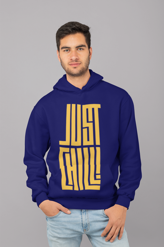 Navy Blue Essential Hoodie – Bio-Washed  CHILL Printed