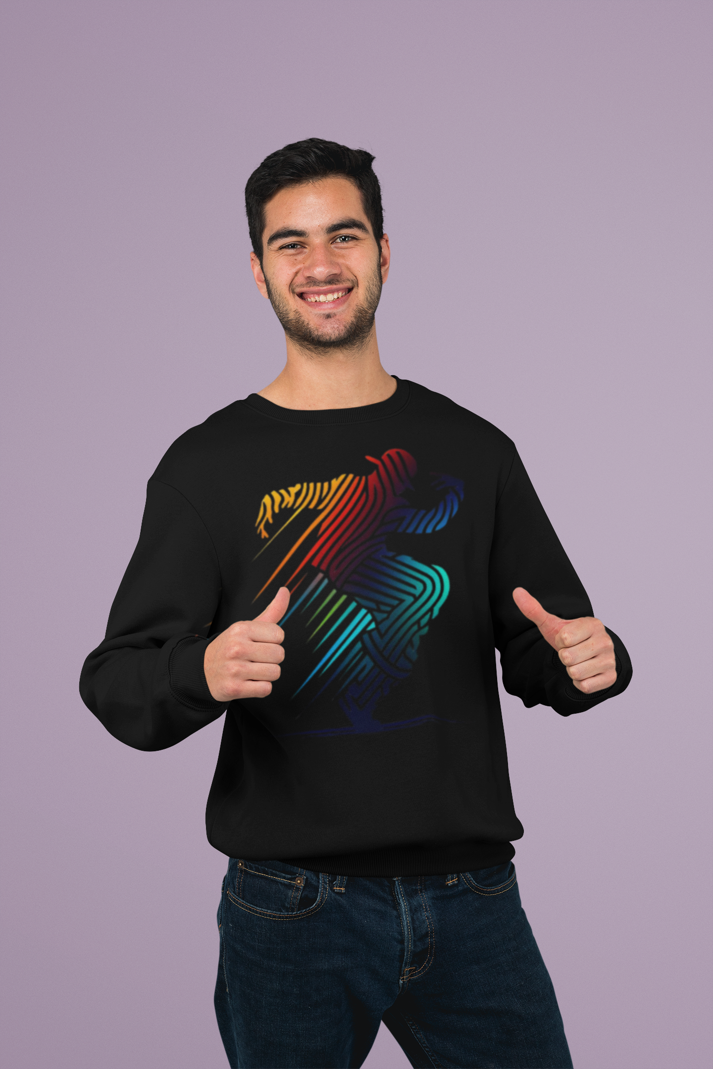 Black Color Cotton Sweatshirt RACER
