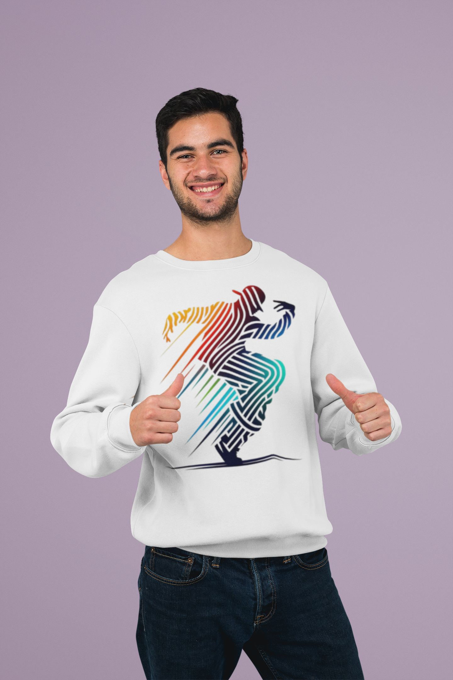 White Classic Sweatshirt – Premium Bio-Washed RACER