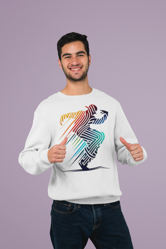 White Classic Sweatshirt – Premium Bio-Washed RACER