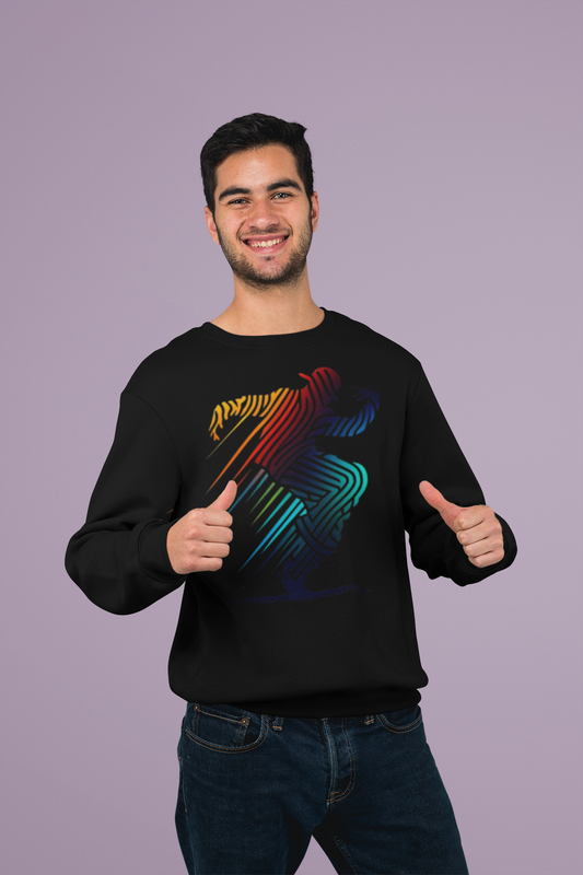 Black Color Cotton Sweatshirt RACER