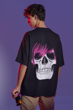 EMO SKULL Custom T-Shirt for Men Color Black Back - COLORS QUEE