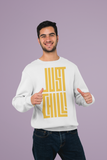 White Classic Sweatshirt – Premium Bio-Washed JUST CHILL