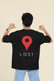 LOST GPS Pin T-Shirt – Funny Navigation-Inspired Streetwear Tee Oversize Back