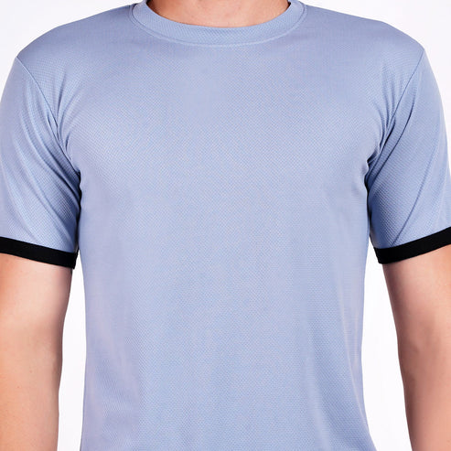 NAUTICON Men Round Neck t-Shirt and Shorts Co-Ord Set Light Blue