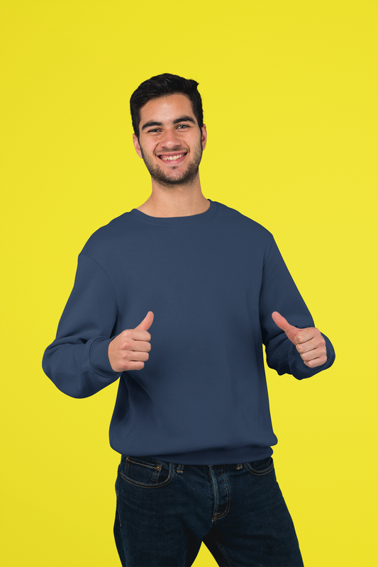 Colors Quee Premium Men’s Plain Sweatshirt NAVY BLUE Color