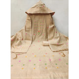 Women's Banarasi Silk Printed Unstitched Salwar Suit Material With Dupatta (Cream, 3Mtrs)