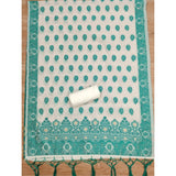 Women's Banarasi Silk Printed Unstitched Salwar Suit Material With Dupatta (Teal, 3Mtrs)