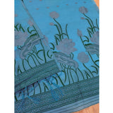 Women's Banarasi Silk Printed Unstitched Salwar Suit Material With Dupatta (SkyBlue, 3Mtrs)