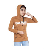 CQ Boy's Cotton Printeded Hooded Neck Hoodies (Brown)