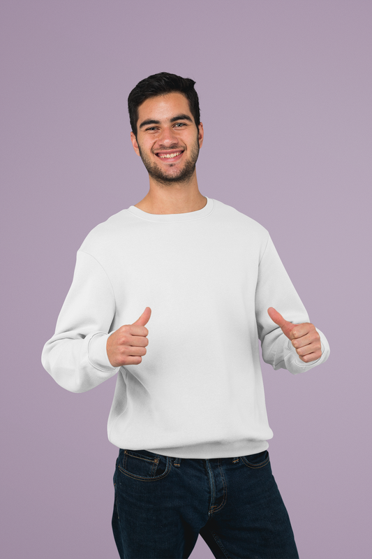 White Classic Sweatshirt – Premium Bio-Washed