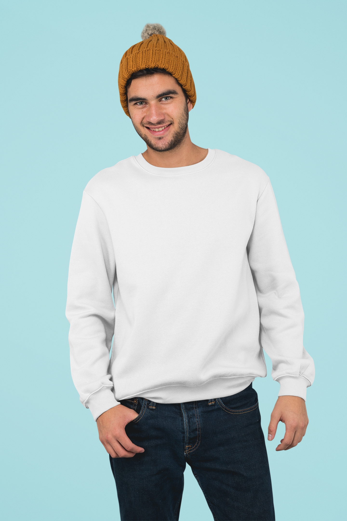 White Classic Sweatshirt – Premium Bio-Washed  RABBIT