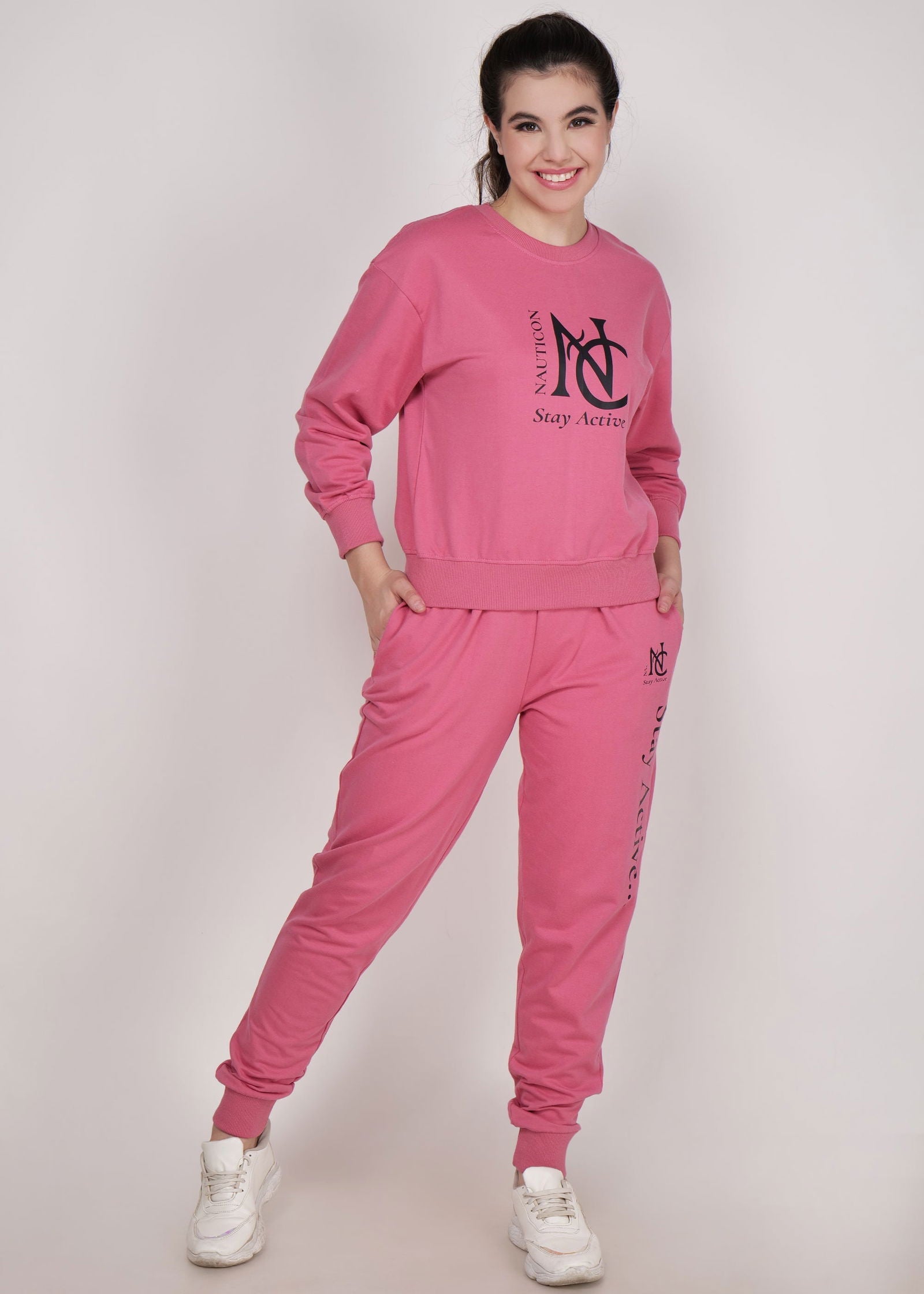 WOMEN WINTER WEAR CO-ORD SET MATTE PINK - NAUTICON WEARABLES