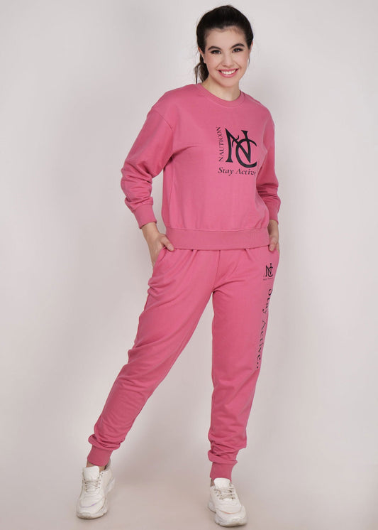 WOMEN WINTER WEAR CO-ORD SET MATTE PINK - NAUTICON WEARABLES