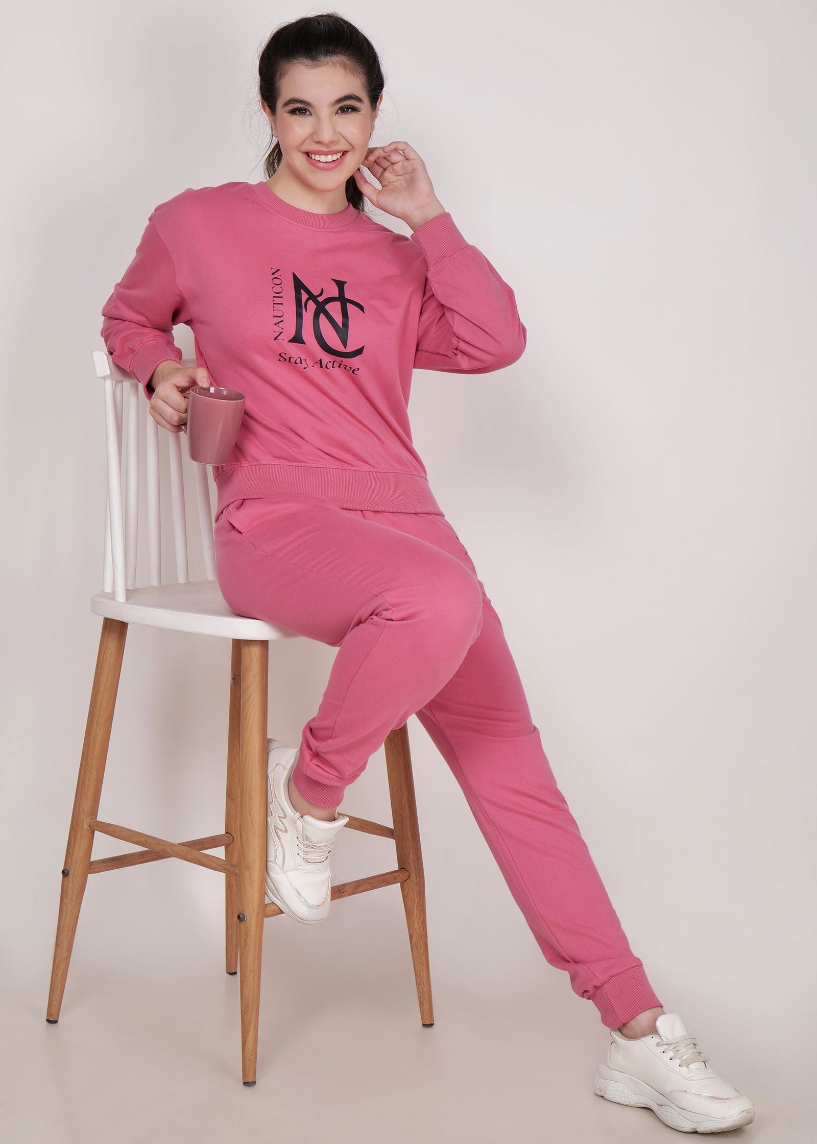 WOMEN WINTER WEAR CO-ORD SET MATTE PINK - NAUTICON WEARABLES