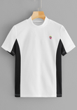 Men’s White and Black Contrast Pattern T-Shirt Regular